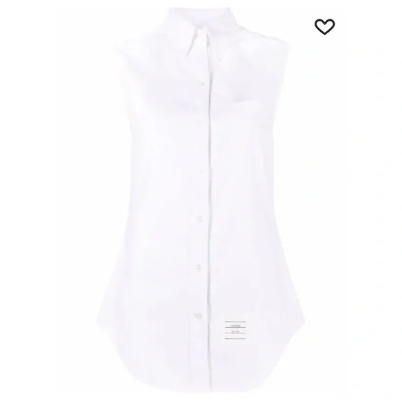 THOM BROWNE Sleeveless Pointed Collar Shirt 46